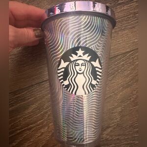 2014 Starbucks Tumbler Holographic Iridescent Waves Design. 16 oz